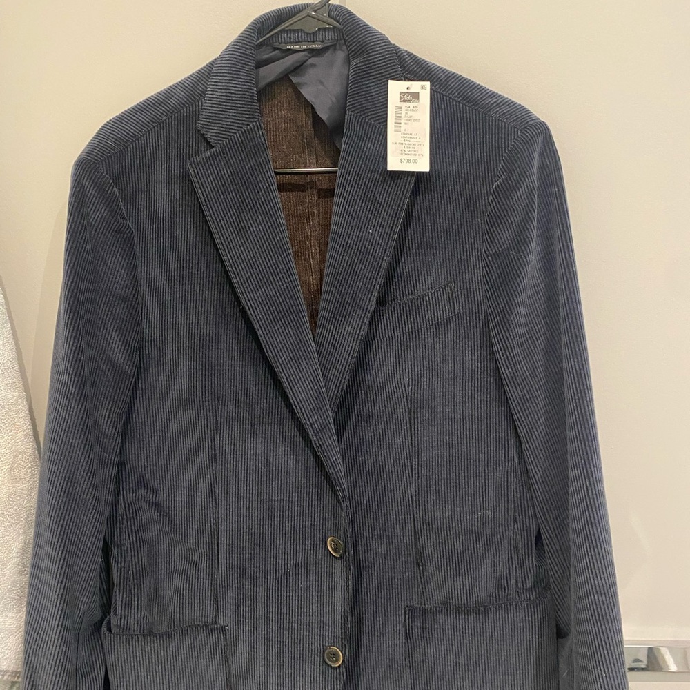 SELLING : Navy Corduroy Blazer - Saks Fifth Avenue